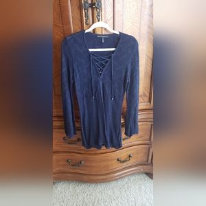 White House Black Market Lace-Up Sweater Size S